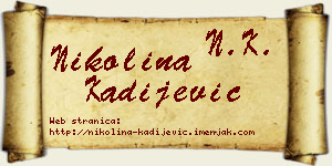 Nikolina Kadijević vizit kartica